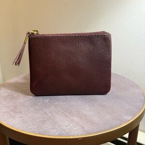 Madewell Burgundy small leather pouch wallet